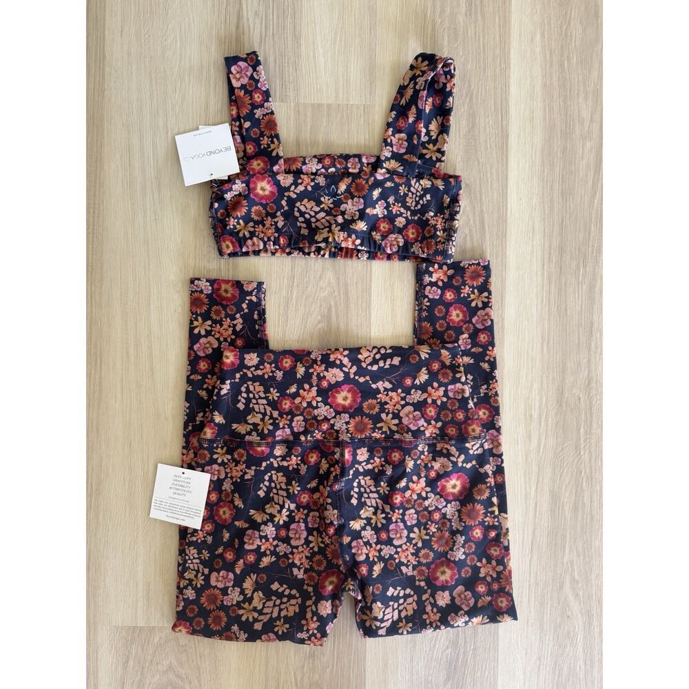 NWT Beyond Yoga Summer Bouquet High Waist Midi Legging Large Sport Bra Top S SET - Picture 7 of 8